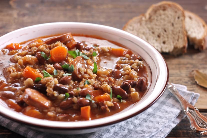 Ricet - barley and bean soup with sausage
