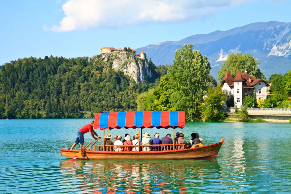 Boat and lake Bled