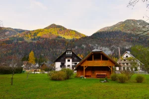 Buildings in Gozd Martuljek village in Gorenjska