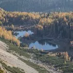 Double lake and the hut from above