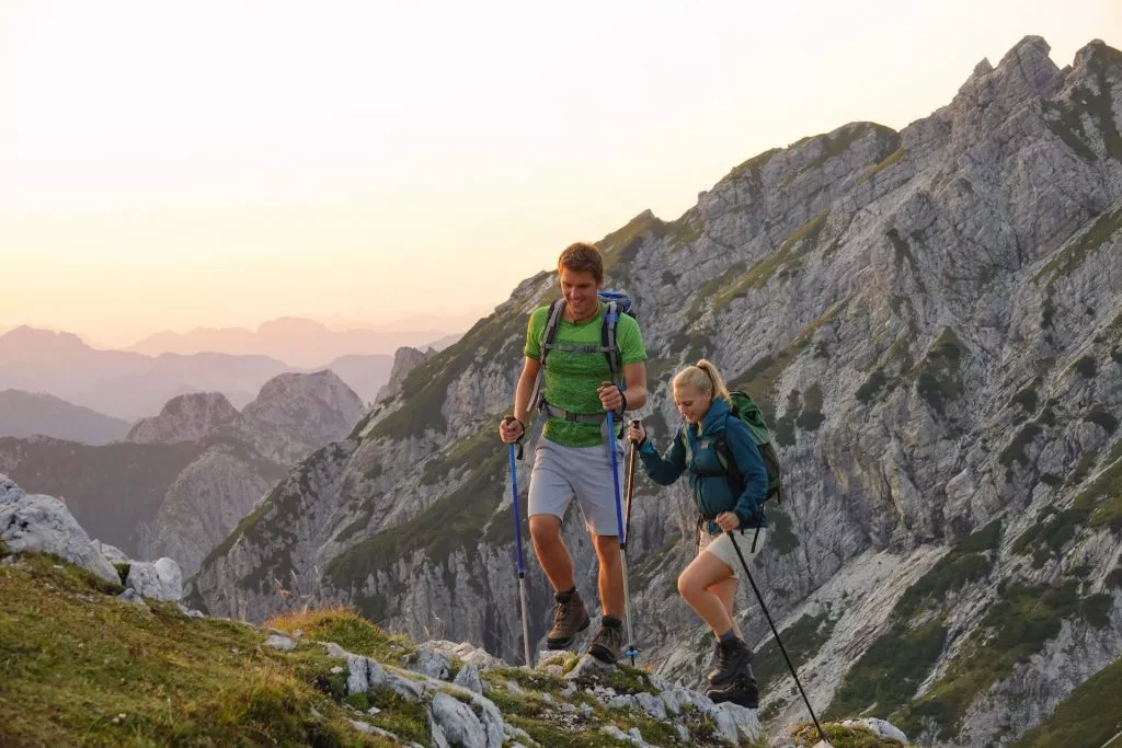 Having fun hiking in Slovenia