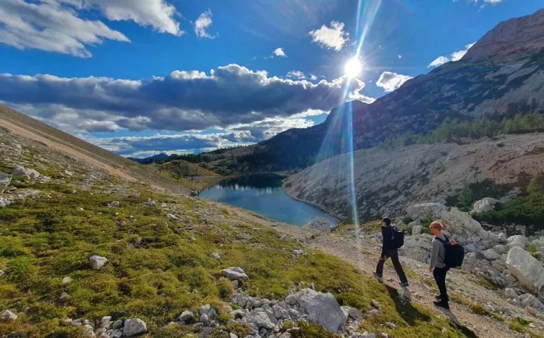 hiking down to the koča pri triglavskih jezerih