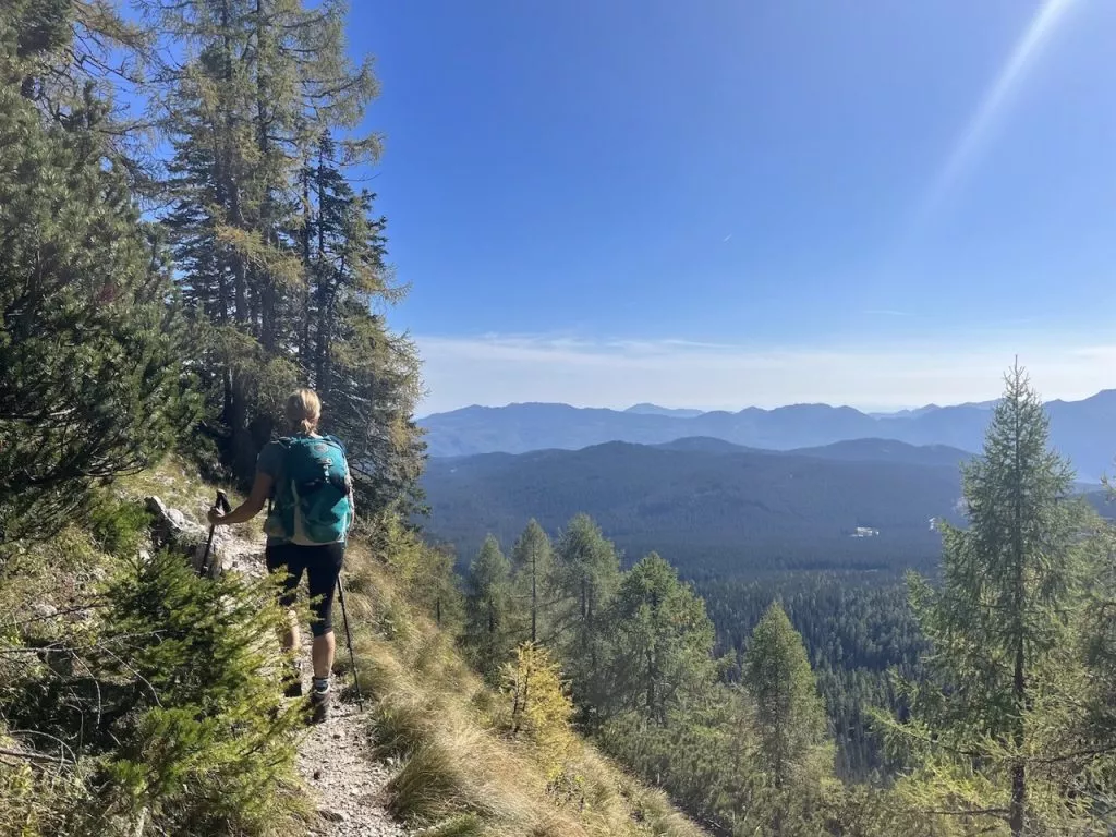 hiking towards blejska koča