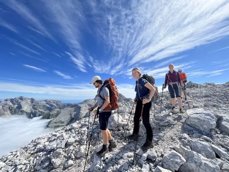 kanjavec is a fantastic climb with one of the best views of the julian alps