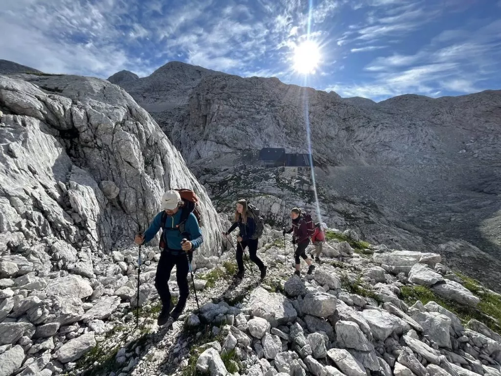 leaving the dolič hut in early morning