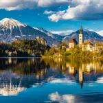 Bled Lake,Island,Church,Castle,Mountain-Slovenia