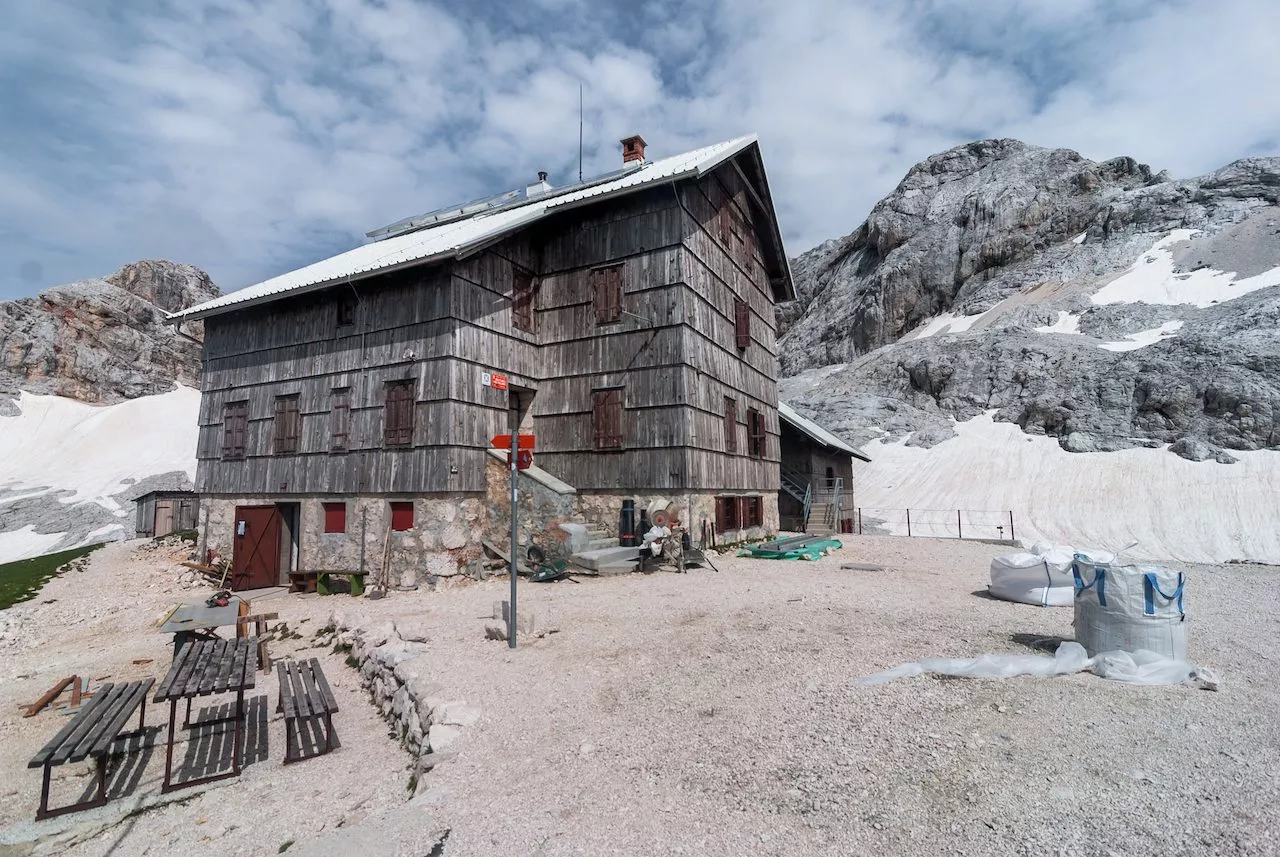 Planika lodge below Triglav