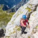 Scrambling above Mangart Saddle