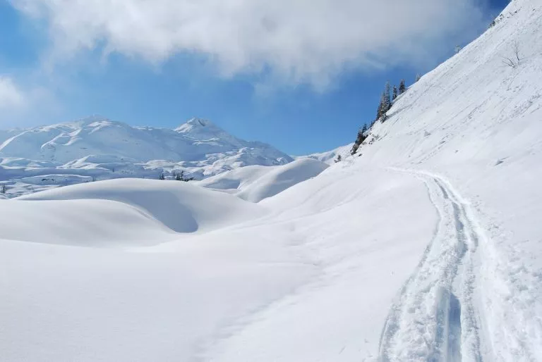 Ski touring tracks in Komna