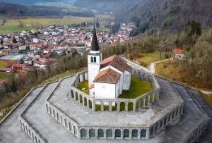The aerial view of italian military memorial of 1