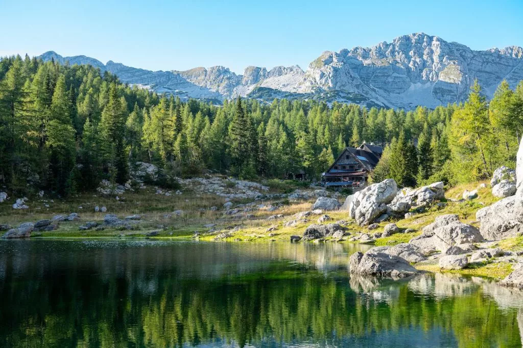 The mountain hut at Triglav lakes